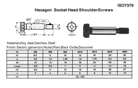 Iso 7379 Metric Alloy Steel Hex Socket Head Shoulder Bolts And Screws
