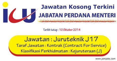 Peluang jawatan kosong datang dari majlis tanjung malim 2021, iklan pekerjaan sektor kerajaan. Jawatan kosong Juruteknik di Jabatan Perdana Menteri bulan ...