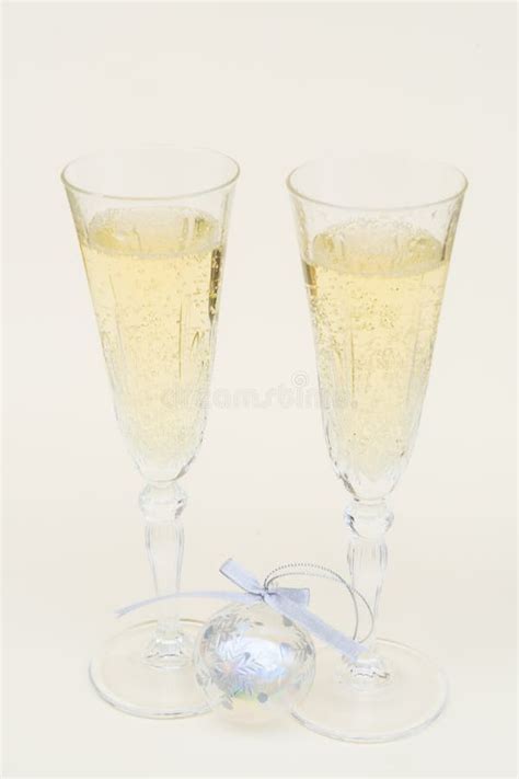 Two Glasses Of Christmas Champagne Stock Image Image Of Glass Romantic 79597755