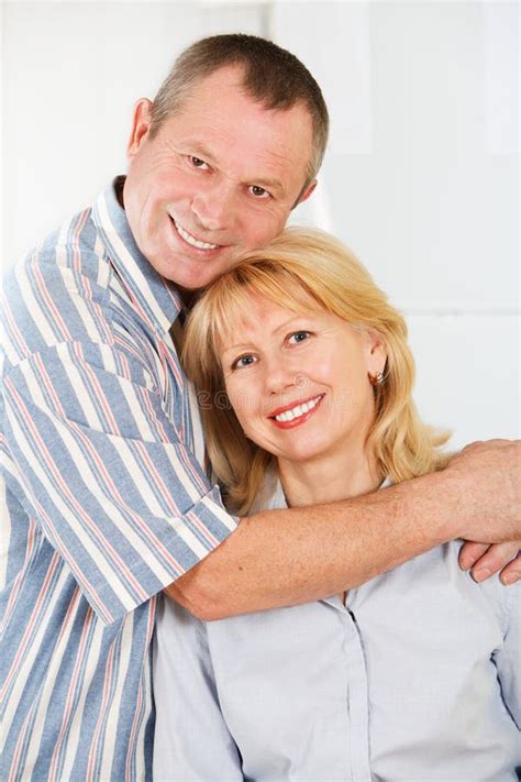 Cheerful Mature Man And Woman Smiling Together Stock Image Image Of Heterosexual Hair 32536483