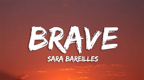 Sara Bareilles Brave Lyrics Youtube