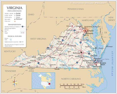 Reference Maps Of Virginia Usa Nations Online Project