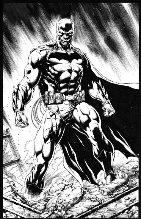 Batman Print Inks By Jason Fabok In Jason Faboks Commissions Comic
