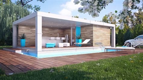 Abri De Jardin Pool House Bois Piscine