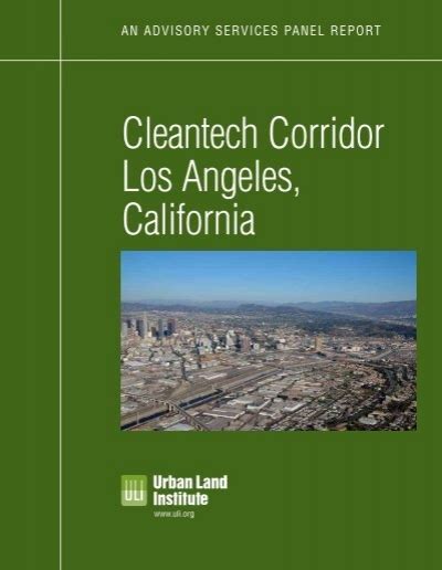Cleantech Corridor Los Angeles California Urban Land Institute
