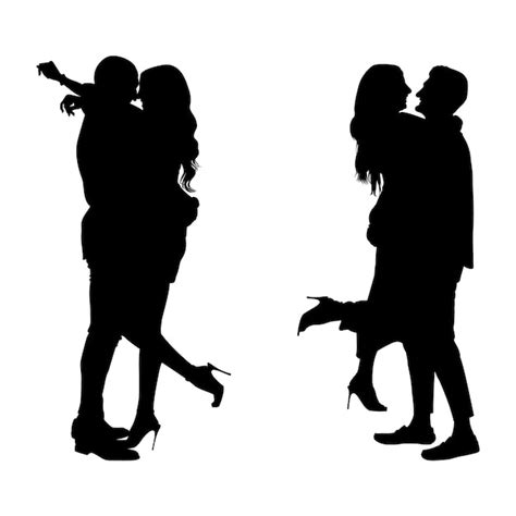 Premium Vector Romantic Love Couple Silhouette Of Couple