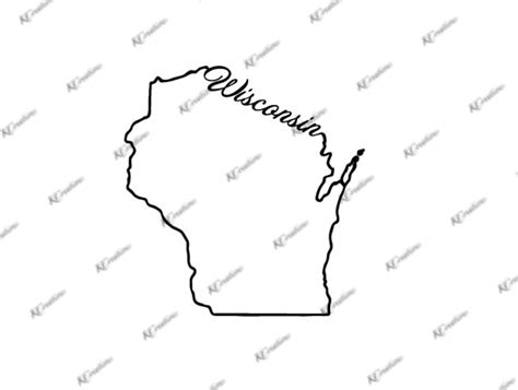 Wisconsin Outline Svg Cut File Download Cricut And Silhouette Compatible