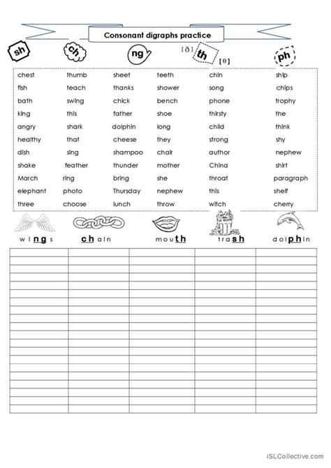 Consonant Digraphs Sh Ch Ph Ng English ESL Worksheets Pdf Doc