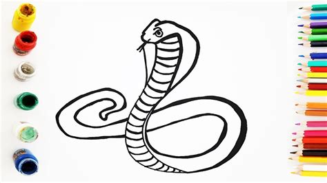 How To Draw King Cobra Snake Drawing And Coloring Snake For Children