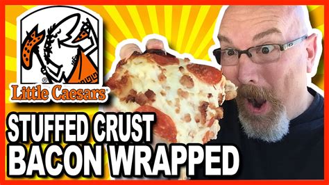 Little Caesars Stuffed Crust BACON WRAPPED DEEP DEEP Dish Pizza - YouTube