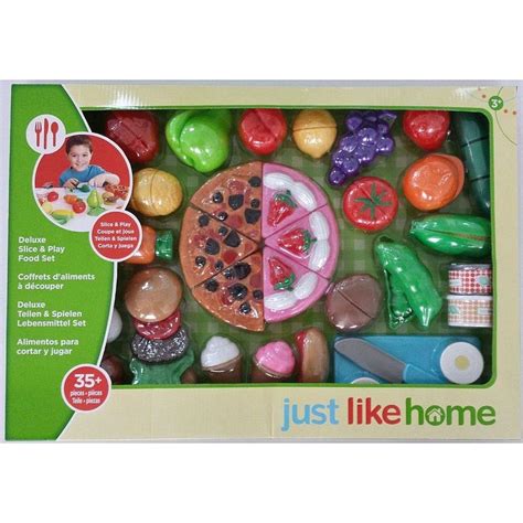 Just Like Home 35 Piece Jumbo Slice And Play Food Set Play Food Play
