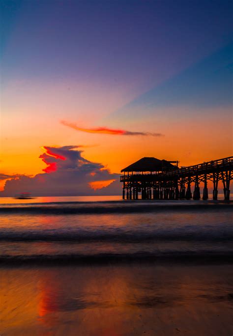 Free Images Horizon Sunrise Afterglow Pier Sunset Dusk Sea