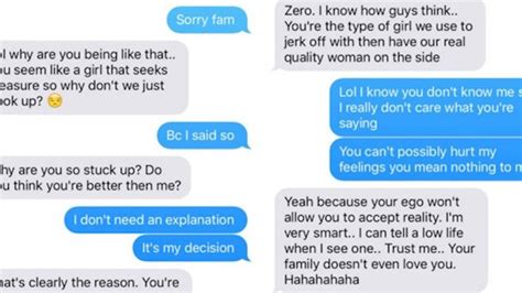 woman shares vicious texts she got after refusing to have sex with this guy