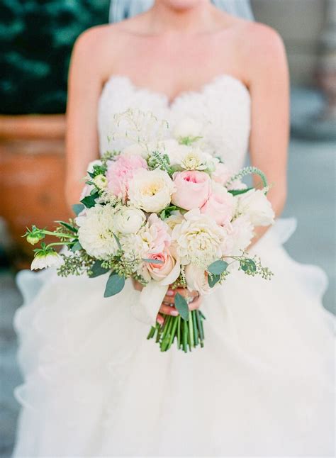 Romantic Blush And White Peony Wedding Bouquet