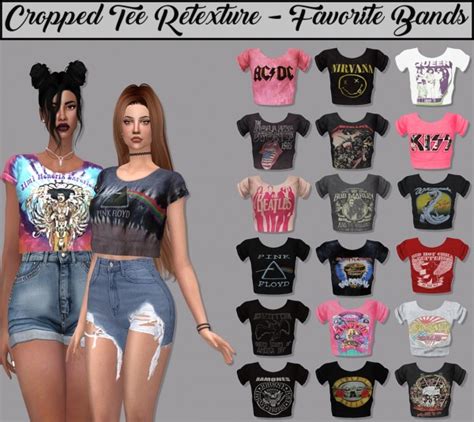 Lumysims Cropped Tee Favorite Bands And More Sims 4