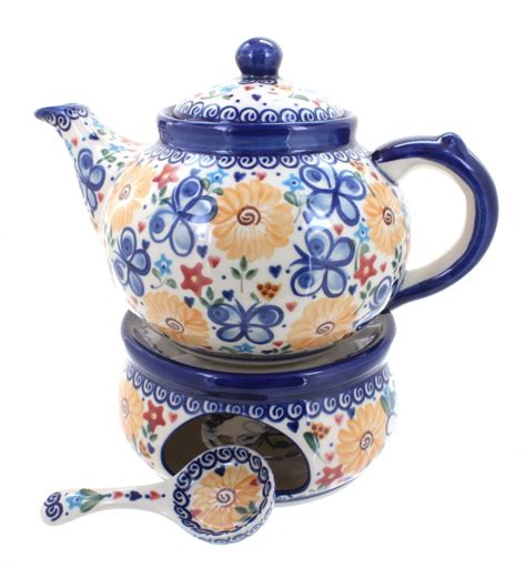 Find quick results from multiple sources. Blue Rose Polish Pottery | Butterfly Teapot with Warmer ...