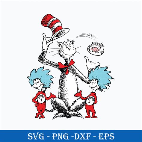 Dr Seuss Svg Thing One Thing Two Svg Fish Svg The Cat In Inspire