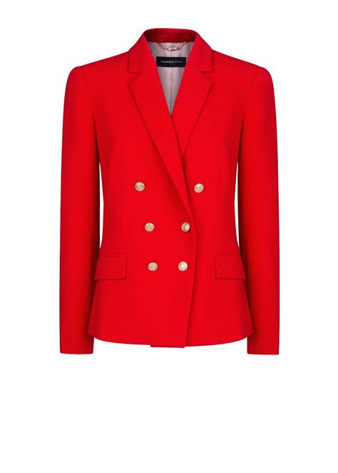 Mango Double Breasted Blazer In Red Lyst