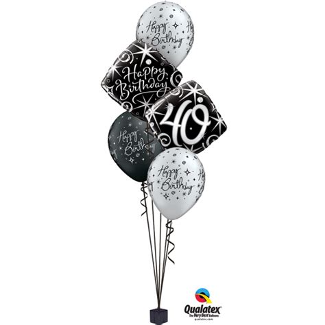 Blacksilver Elegant Milestone Bouquet Helium Filled Foil Balloon
