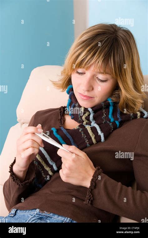 Woman With Fever Stock Photo Alamy