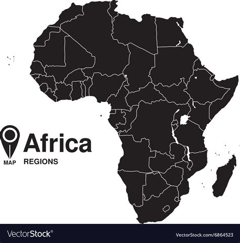 Free vector silhouettes for commercial use in.svg and.png format with a transparent background. Regions map of Africa silhouette Royalty Free Vector Image