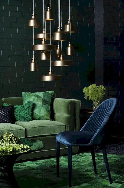 50 Beautiful Dark Green Living Room Furniture Ideas Roundecor In 2020