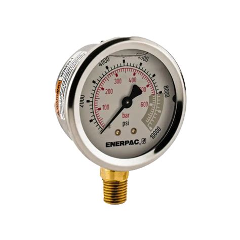 Enerpac 2 12 Pressure Gauge 14 Nptf Lower Mount 0 10000psi Pn