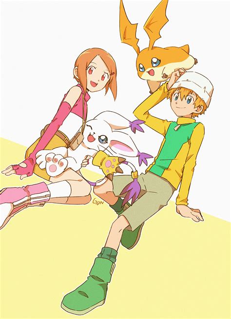 Yagami Hikari Tailmon Takaishi Takeru And Patamon Digimon And 1