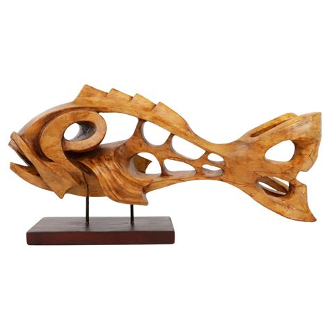 Mid Century Abstract Metal Fish Sculpture At 1stdibs