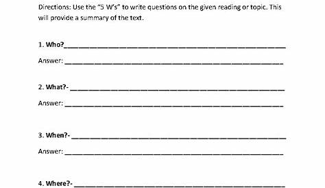 summary writing worksheets pdf