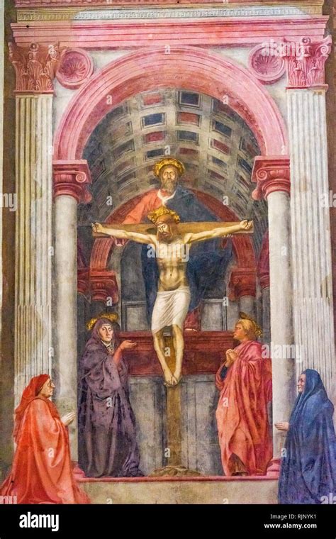 Fresque De Masaccio Trinity Le Christ Léglise Santa Maria Novella