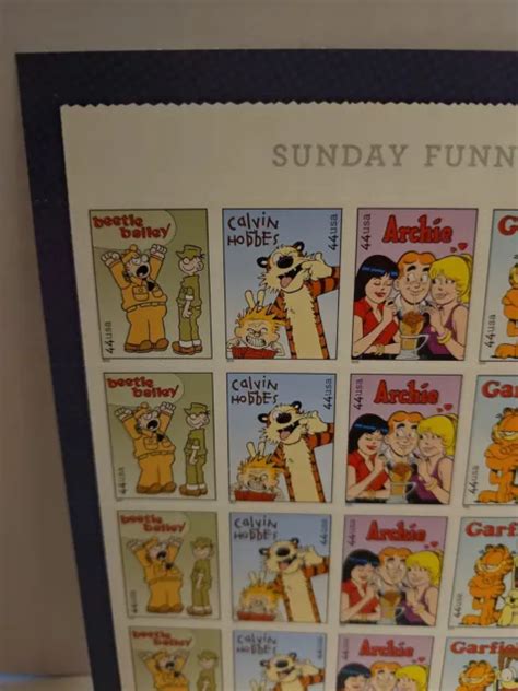 Sunday Funnies Comicscartoons 2009 Usps Complete Sheet 44 Cent