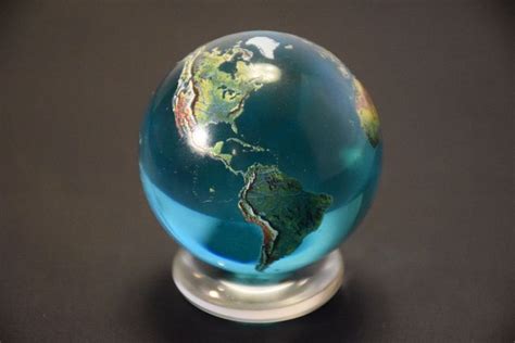 Beautiful 2 Crystal Glass Earth Globe Marble Sphere Orrery Globes