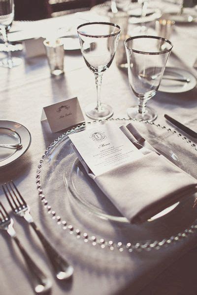 Silver And White Wedding Silver Tablecloth Wedding Table Settings