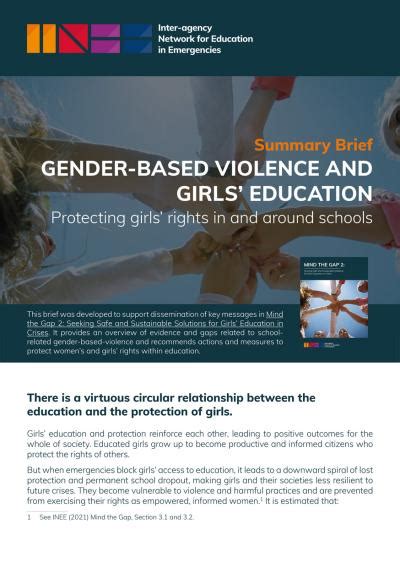Gender Based Violence And Girls Education Protecting Girls Rights In And Around Schools Inee