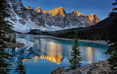 Wallpaper Valley Of The Ten Peaks Reflection Moraine Lake Mountains
