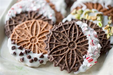 While chocolate pizzelle are not traditional, they are quite delicious. chocolate chip pizzelle recipe