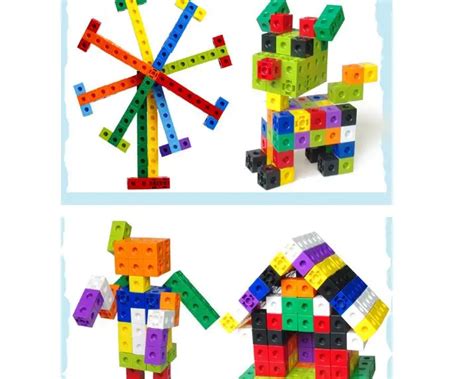 100 Piece Snap Cube Blocks And Interlocking Building Set Toy Color