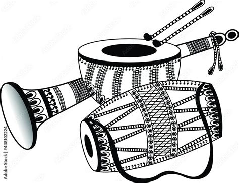 Indian Wedding Clip Art Of Festival Dhol Dholak Artistic Symbol With