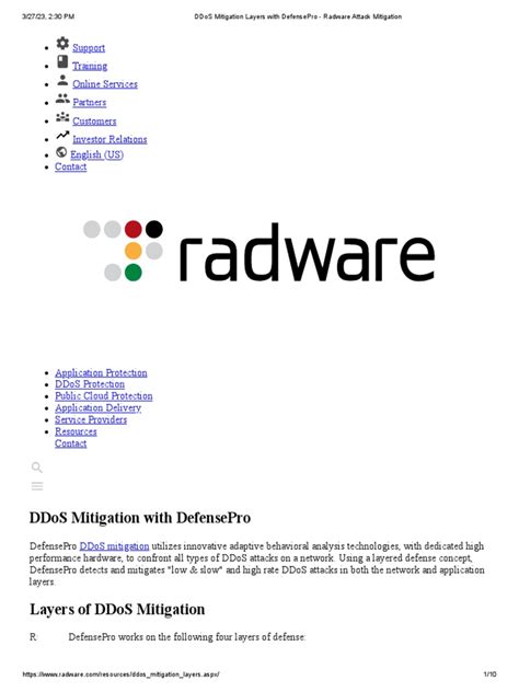 10ddos Mitigation Layers With Defensepro Radware Attack Mitigation