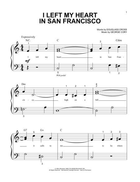 I Left My Heart In San Francisco By Tony Bennett Digital Sheet Music