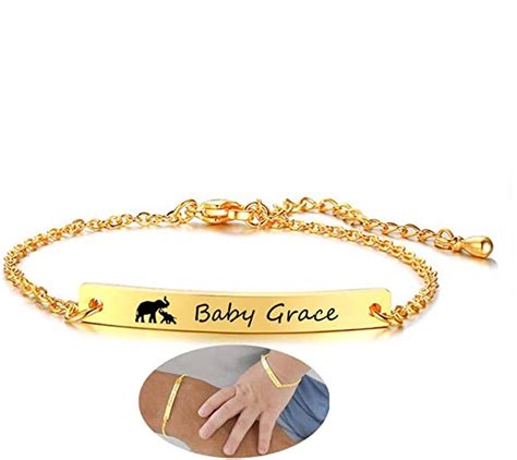 Personalized Custom Baby Name Bracelet 18k Gold Plated
