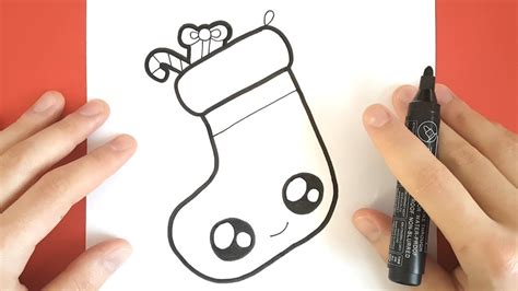 How To Draw A Christmas Stocking Cute Step By Step Youtube