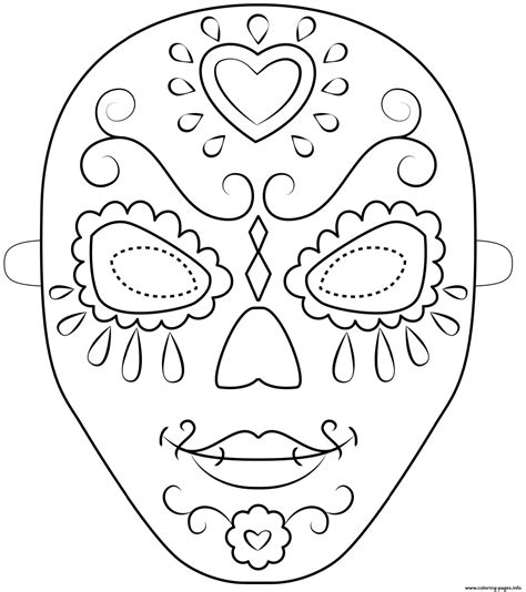 Day Of The Dead Mask Template