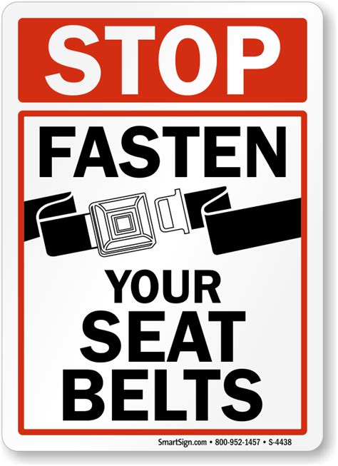 seat belt signs and labels fasten seat belt signs