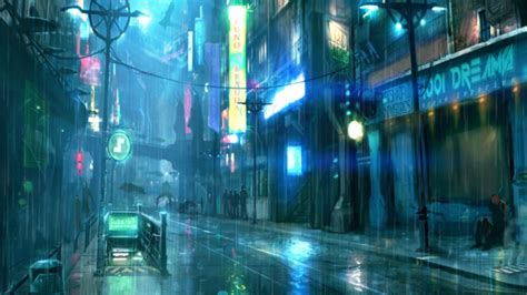 Imaginarycyberpunk Rain Fall Down Cyberpunk City Cybe