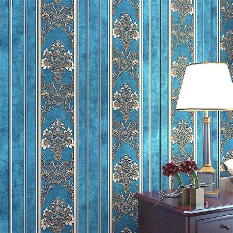 Beibehang Of Wall Paper European 3d Damask Pattern Wallpaper Non Woven