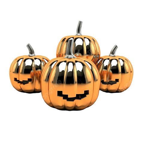 Halloween Pumpkins With Reflections Happy Halloween Greeting Card 3d