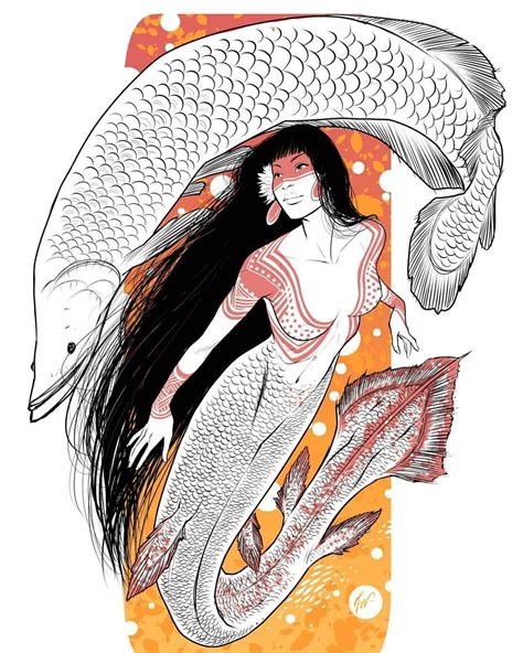 Pin de Lady Dark em BRAZILIAN MYTHOLOGY Desenho folclore Ilustração de sereia Sereia iara