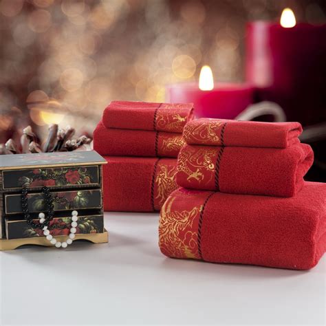 Luxury collection's line was very absorbent from the first wash. CRYSTAL Designer Red Wedding Luxury Collection Towels Set ...
